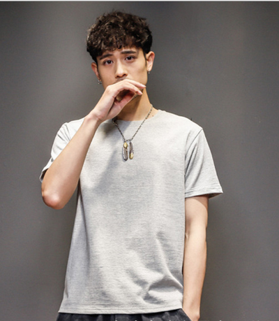 Camiseta Básica de Algodón para Hombre - Diseño Minimalista Tendencia - Image 3