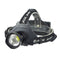 Linterna Frontal LED XHP70 con Zoom Telescópico, Carga USB y Modo Alerta