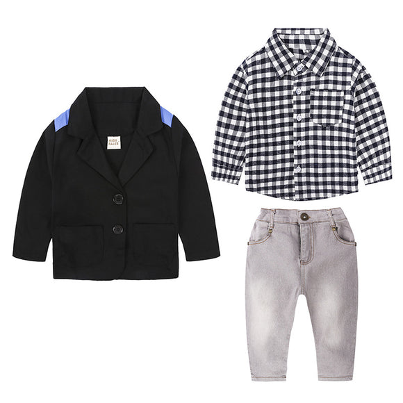 Traje Infantil Completo para Niño - Chaqueta, Camisa y Jeans