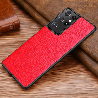 Funda Protectora Premium de Cuero Litchi para Celular - Image 3