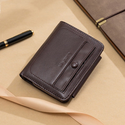 Billetera Retro Trifold para Hombre - Diseño Europeo Multifuncional - Image 15