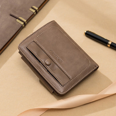 Billetera Retro Trifold para Hombre - Diseño Europeo Multifuncional - Image 16