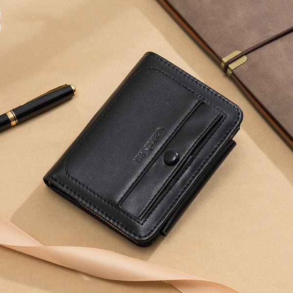 Billetera Retro Trifold para Hombre - Diseño Europeo Multifuncional