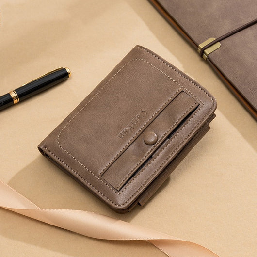 Billetera Retro Trifold para Hombre - Diseño Europeo Multifuncional - Image 4