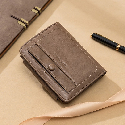 Billetera Retro Trifold para Hombre - Diseño Europeo Multifuncional - Image 8