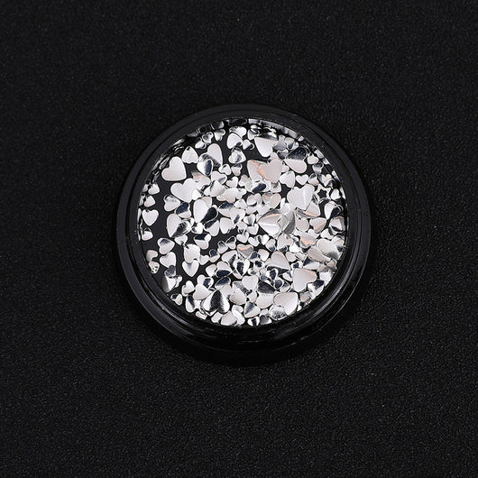 Adornos Metálicos en Forma de Corazón para Uñas - Diseño 3D Ultra Delgado en Oro y Plata - Image 8