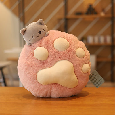 Almohada de Pata de Gato Felpa - Cojín Decorativo Funcional para Sofá y Hogar - Image 11