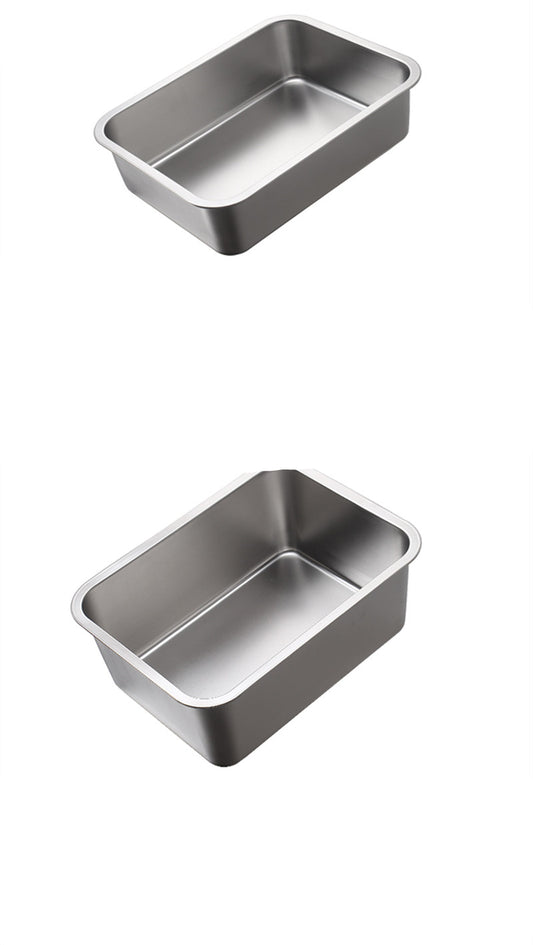 Recipiente Cuadrado de Acero Inoxidable con Tapa y Asa para Alimentos