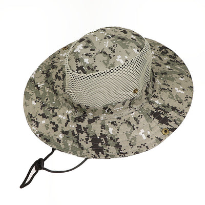 Gorro de Camuflaje Digital con Ala Ancha - Gorro Pescador Protección Solar