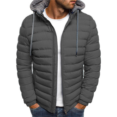 Chaqueta Acolchada de Algodón para Hombre Talla Grande con Capucha - Image 4