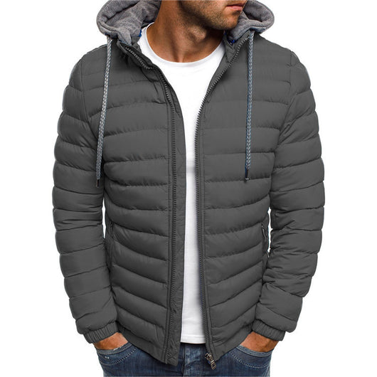 Chaqueta Acolchada de Algodón para Hombre Talla Grande con Capucha - Image 4