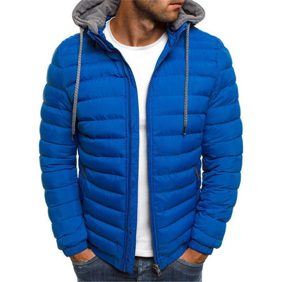 Chaqueta Acolchada de Algodón para Hombre Talla Grande con Capucha