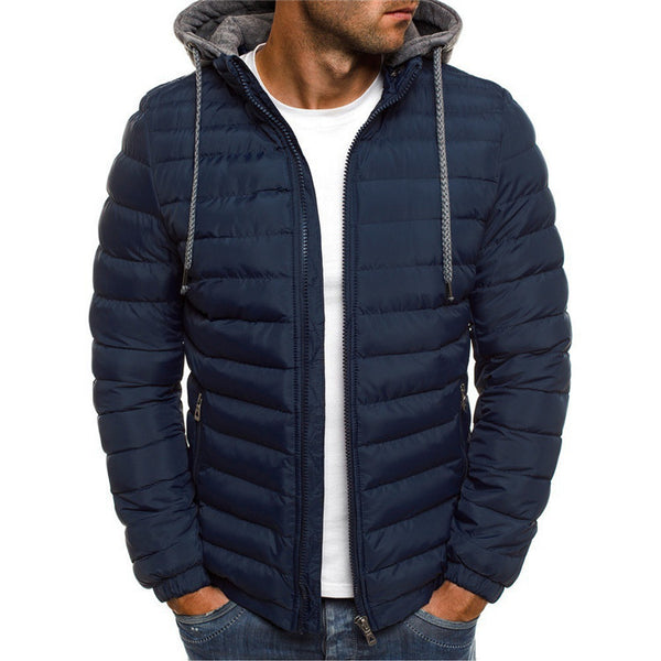 Chaqueta Acolchada de Algodón para Hombre Talla Grande con Capucha