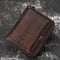 Billetera Vertical de Cuero para Hombre - Estilo Retro con Cierre de Cremallera
