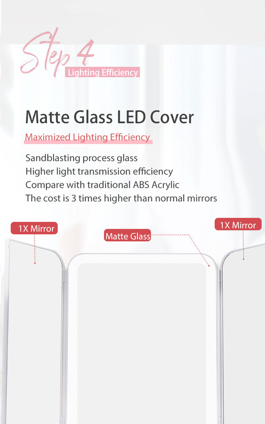 Espejo de Maquillaje Tríptico con Luz LED y Aumento 10X - Image 18