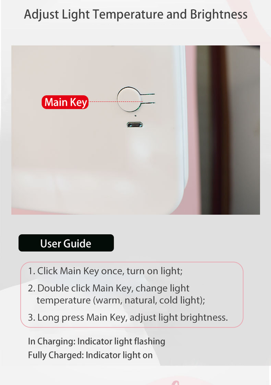 Espejo de Maquillaje Tríptico con Luz LED y Aumento 10X - Image 21