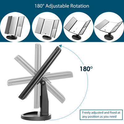 Espejo de Maquillaje Tríptico con Luz LED y Aumento 10X - Image 25
