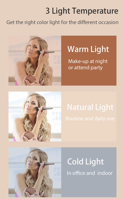 Espejo de Maquillaje Tríptico con Luz LED y Aumento 10X - Image 27