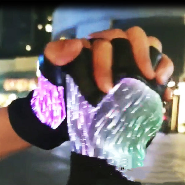 Guantes Luminosos LED con Fibra Óptica - Guantes Multicolor Interactivos para Entretenimiento