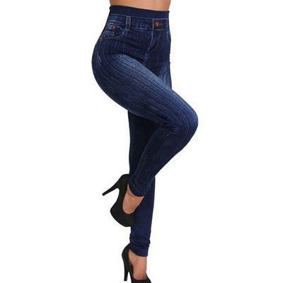 Leggings Skinny de Mezclilla Azul Puro para Mujer - Primavera, Otoño y Verano - Image 9