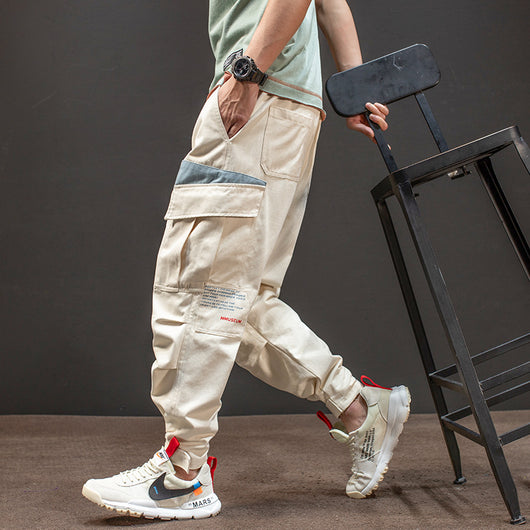 Pantalones Overol Hombre Corte Relajado Color Sólido - Image 12