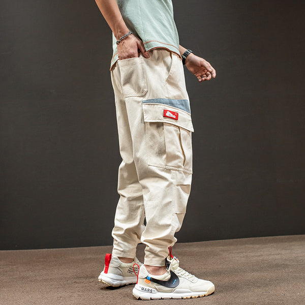 Pantalones Overol Hombre Corte Relajado Color Sólido