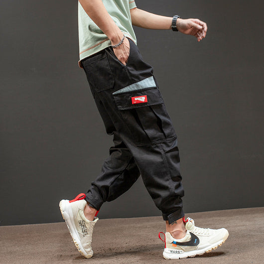 Pantalones Overol Hombre Corte Relajado Color Sólido - Image 4
