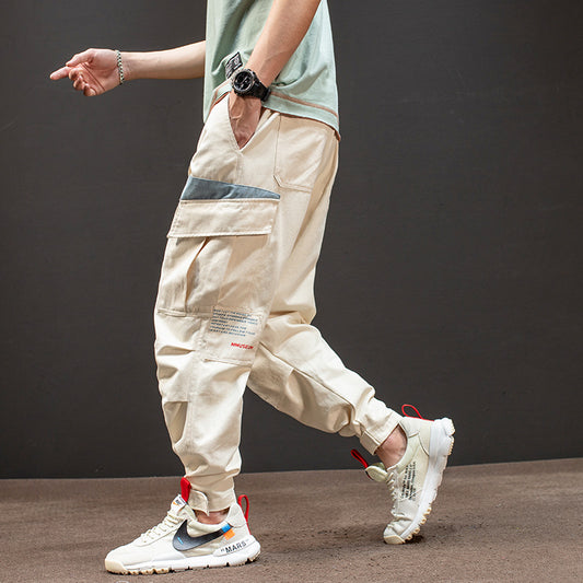 Pantalones Overol Hombre Corte Relajado Color Sólido