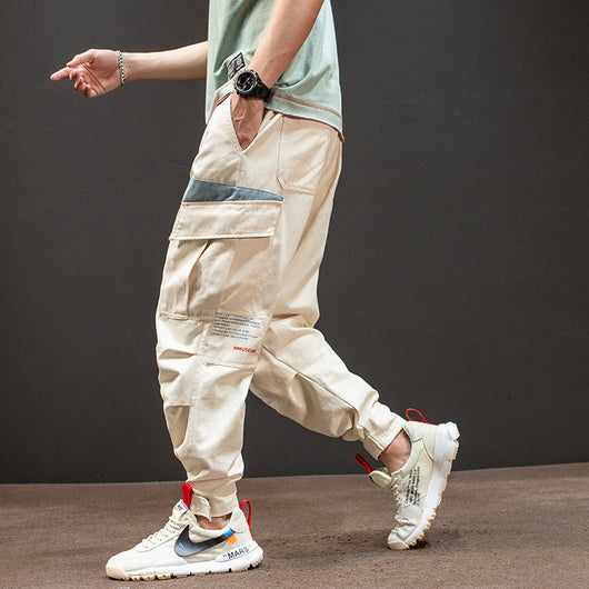 Pantalones Overol Hombre Corte Relajado Color Sólido