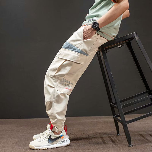 Pantalones Overol Hombre Corte Relajado Color Sólido - Image 6