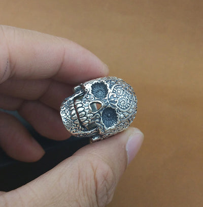 Anillo de Calavera Tailandés de Plata Maciza - Diseño Vintage Dominante para Hombre - Image 5