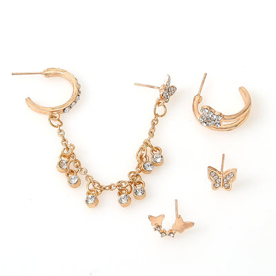 Juego de Aretes Mini Moda Estrella Luna Mariposa Studs Pequeños Cruces Corazón Punk Piercing Pendientes Joyería - Image 3