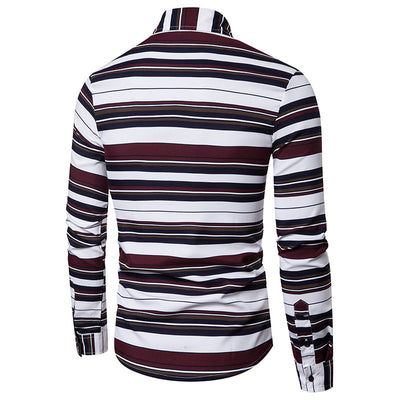 Camisa Casual de Manga Larga con Estampado y Rayas - Image 7