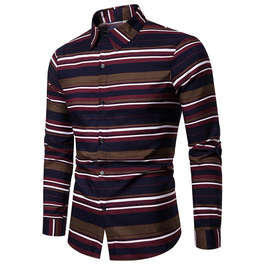 Camisa Casual de Manga Larga con Estampado y Rayas - Image 9