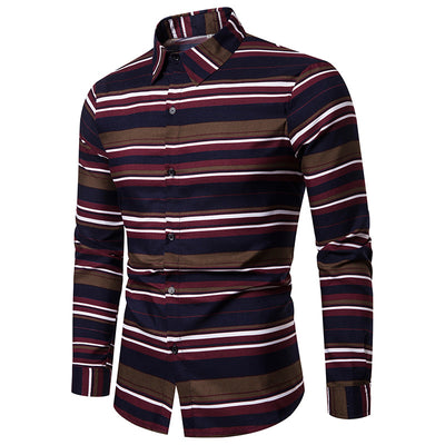 Camisa Casual de Manga Larga con Estampado y Rayas - Image 3