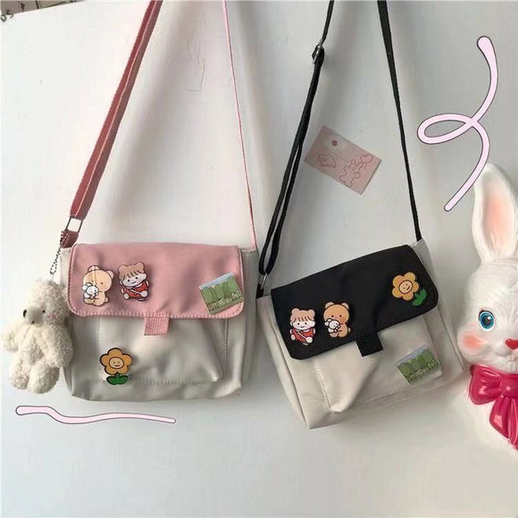 Bolsa Bandolera Japonesa Estilo Harajuku para Estudiantes - Diseño Kawaii Coreano