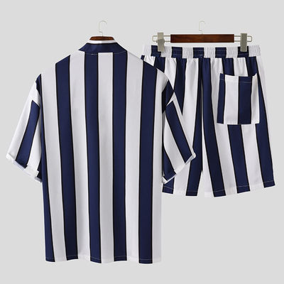 Pijama Playero Corto para Hombre con Rayas - Conjunto de Playa - Image 11