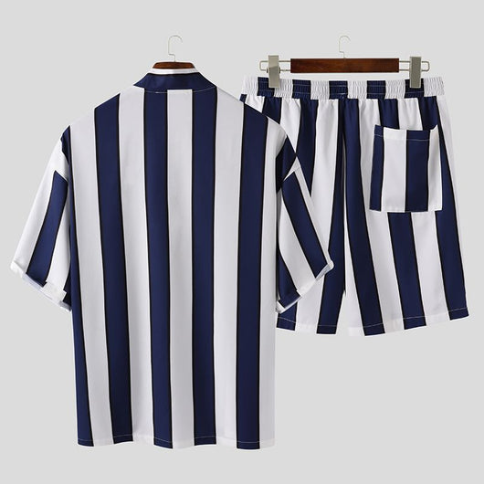 Pijama Playero Corto para Hombre con Rayas - Conjunto de Playa - Image 11