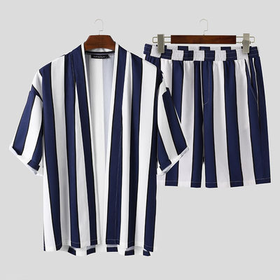 Pijama Playero Corto para Hombre con Rayas - Conjunto de Playa - Image 13
