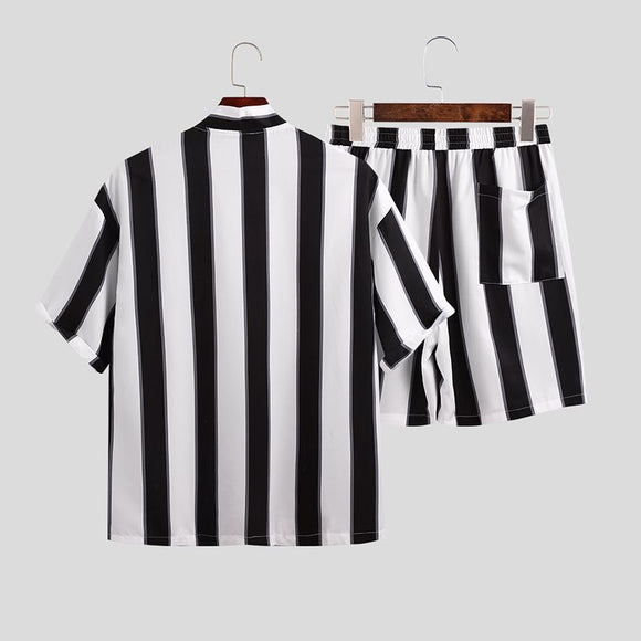 Pijama Praia Curto Masculino com Listras - Conjunto de Praia