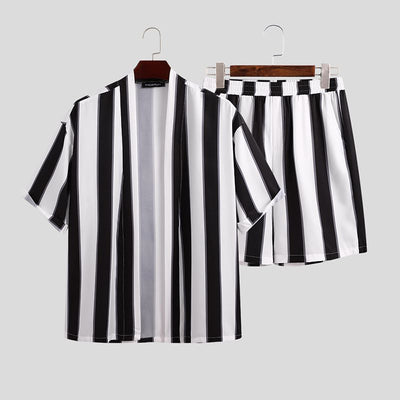 Pijama Playero Corto para Hombre con Rayas - Conjunto de Playa - Image 6