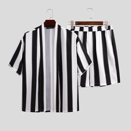 Pijama Playero Corto para Hombre con Rayas - Conjunto de Playa - Image 6