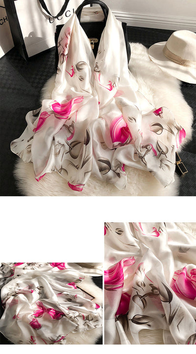 Pañuelo de Seda para Mujer - Abrigo Versátil Primavera, Otoño e Invierno - Image 9