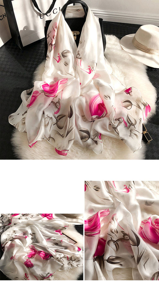Pañuelo de Seda para Mujer - Abrigo Versátil Primavera, Otoño e Invierno - Image 9