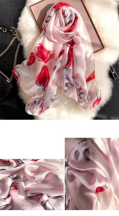 Pañuelo de Seda para Mujer - Abrigo Versátil Primavera, Otoño e Invierno - Image 10