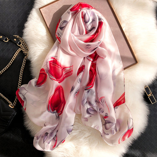Pañuelo de Seda para Mujer - Abrigo Versátil Primavera, Otoño e Invierno - Image 3