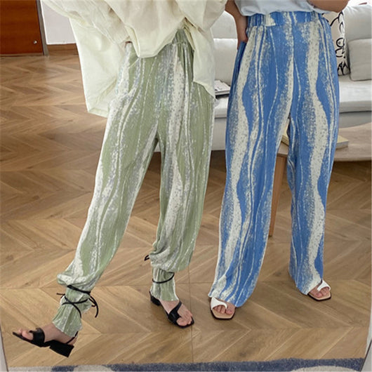 Pantalón Ancho Plisado Casual de Talle Alto y Corte Delgado - Image 3