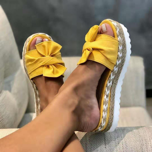 Sandalias Cuña con Moño para Mujer - Comodidad y Estilo