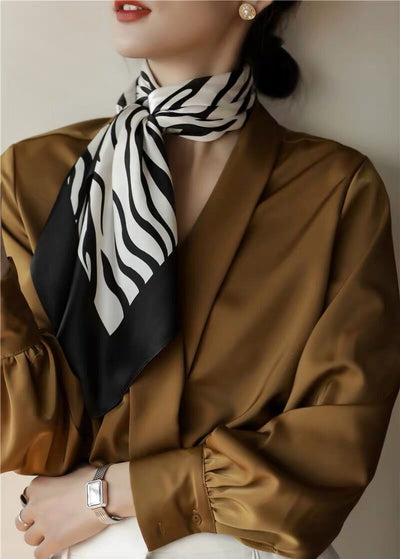 Pañuelo de Seda Estampado Cebra - Seda Mulberry Crepe Satinado - Image 8