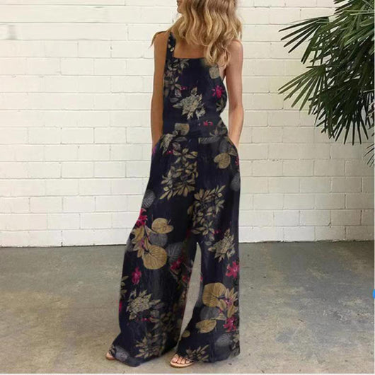 Jumpsuit de Algodón y Lino con Tirantes Estampados - Image 11